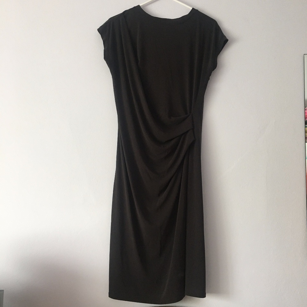 🍉 Oasis Black Side Ruched Dress M